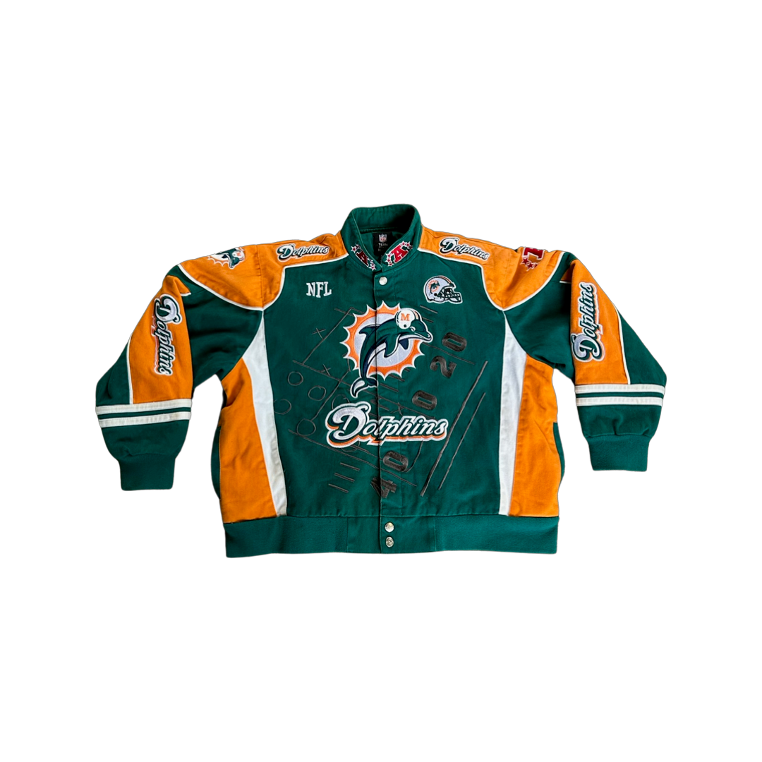 Vintage Miami Dolphins Motorcycle Style Jacket