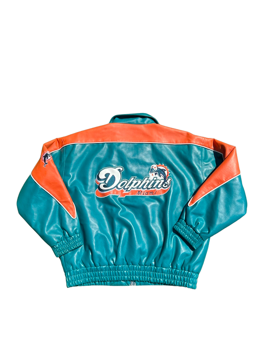 Vintage Miami Dolphins Leather Jacket